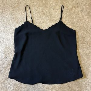 Women’s Black Scallop Edge Camisole